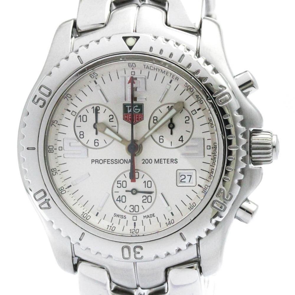 TAG HEUER Link Chronograph Steel Quartz Mens Watch CT1112 Polished